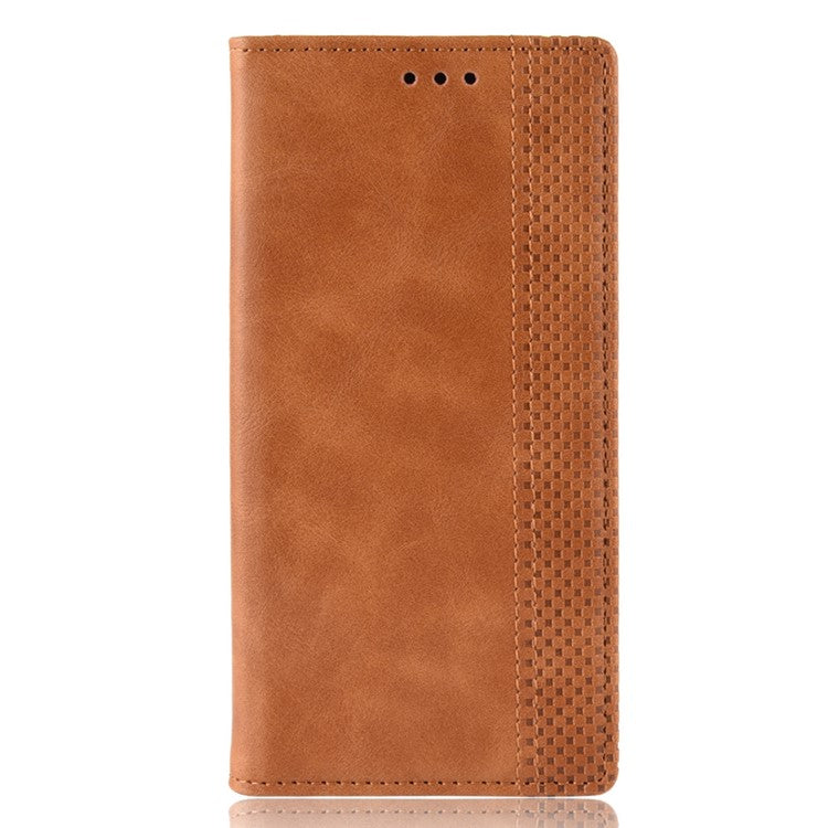Vintage Style PU Leather Wallet Phone Cover for Asus Zenfone 6 ZS630KL/Zenfone 6z/Zenfone 6 2019 - Brown