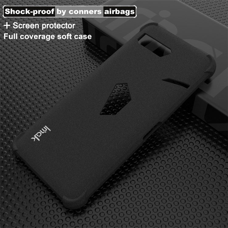 IMAK for Asus ROG Phone II ZS660KL TPU Cover + Explosion-proof Screen Film - Matte Black