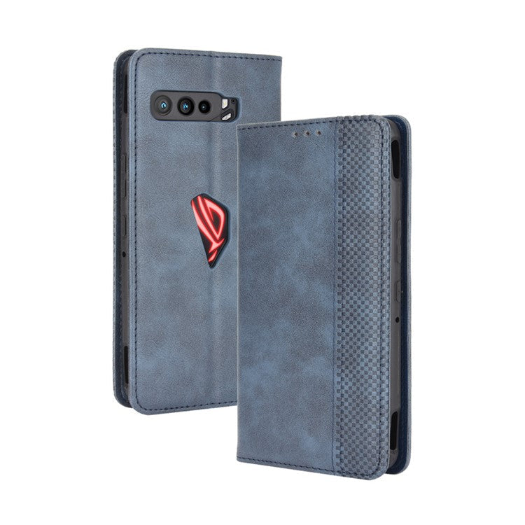 Retro Leather Stylish Phone Shell for Asus ROG Phone 3/ZS661KS/ROG Phone 3 Strix - Blue
