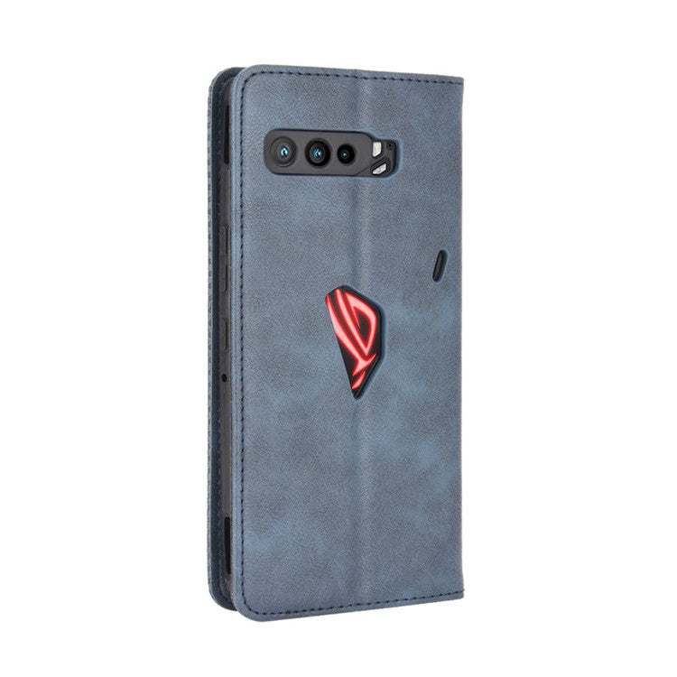 Retro Leather Stylish Phone Shell for Asus ROG Phone 3/ZS661KS/ROG Phone 3 Strix - Blue
