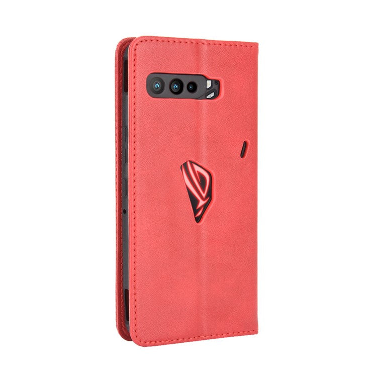 Retro Leather Stylish Phone Shell for Asus ROG Phone 3/ZS661KS/ROG Phone 3 Strix - Red