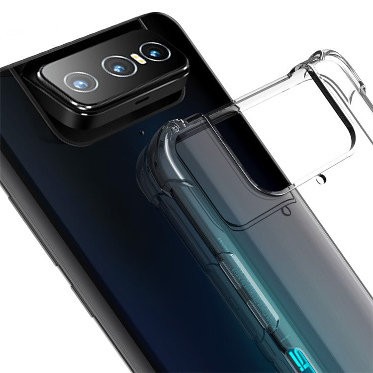 IMAK Airbag Shockproof TPU Cover + Screen Film for Asus Zenfone 7 ZS670KS/Zenfone 7 Pro ZS671KS - Transparent