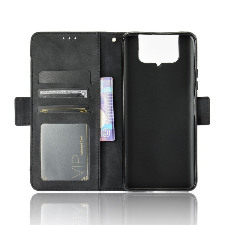 Multi-slot Leather Case Wallet Stand Shell Protector for Asus Zenfone 7 ZS670KS/Zenfone 7 Pro ZS671KS - Black