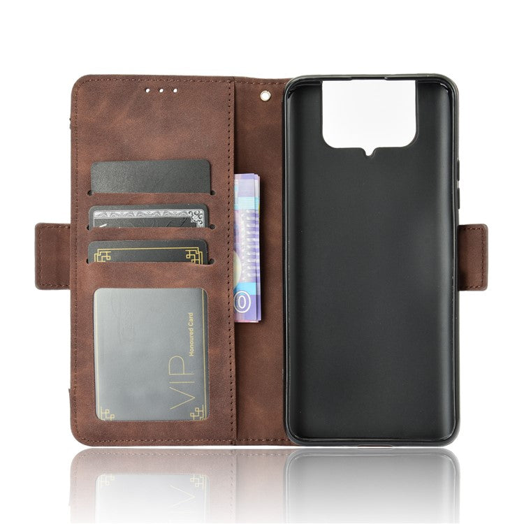 Multi-slot Leather Case Wallet Stand Shell Protector for Asus Zenfone 7 ZS670KS/Zenfone 7 Pro ZS671KS - Brown
