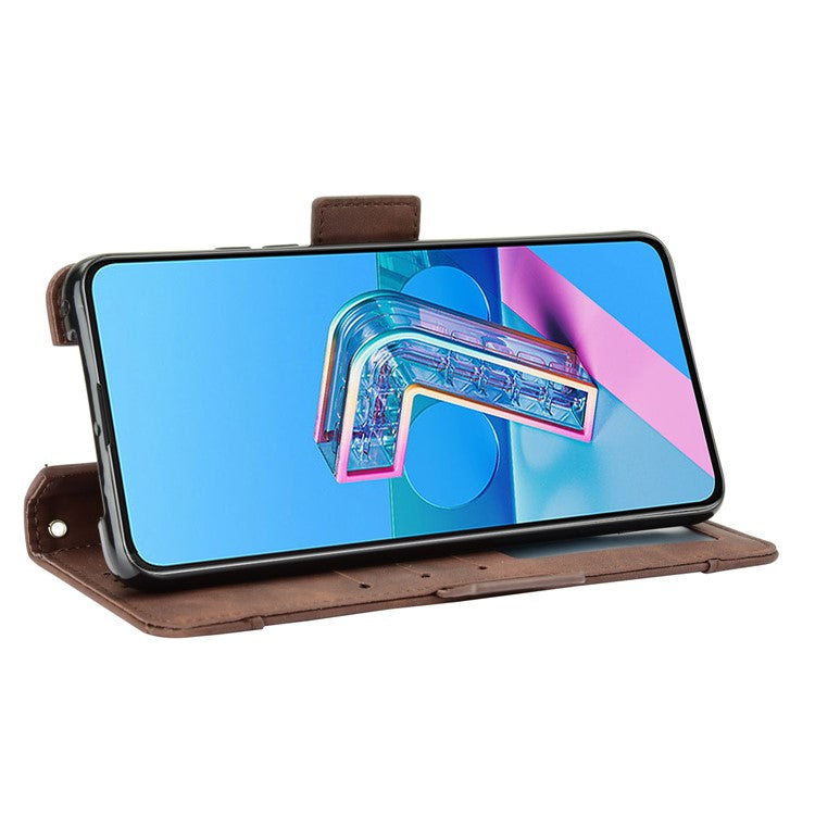 Multi-slot Leather Case Wallet Stand Shell Protector for Asus Zenfone 7 ZS670KS/Zenfone 7 Pro ZS671KS - Brown