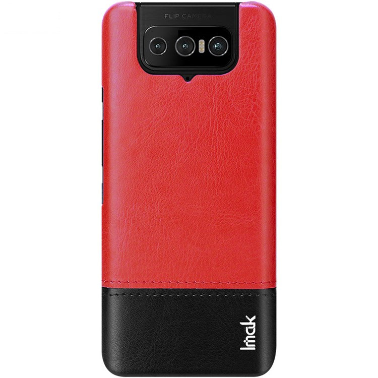 IMAK Ruiyi Series PU Leather Coated PC Shell with Screen Protector for Asus Zenfone 7 ZS670KS/7 Pro ZS671KS -  Red / Black