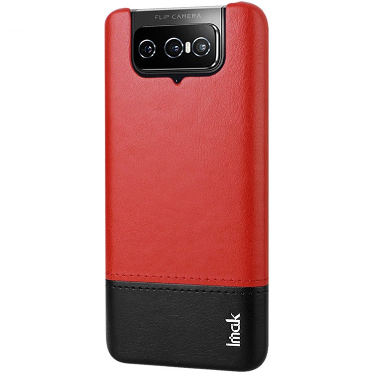 IMAK Ruiyi Series PU Leather Coated PC Shell with Screen Protector for Asus Zenfone 7 ZS670KS/7 Pro ZS671KS -  Red / Black