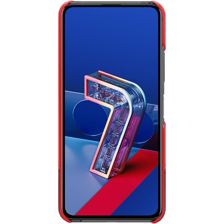 IMAK Ruiyi Series PU Leather Coated PC Shell with Screen Protector for Asus Zenfone 7 ZS670KS/7 Pro ZS671KS -  Red / Black