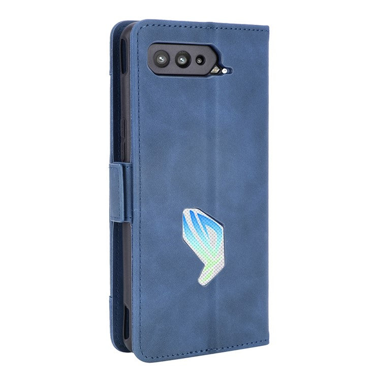 Leather Wallet Protective Case with Multiple Card Slots for Asus ROG Phone 5 - Blue