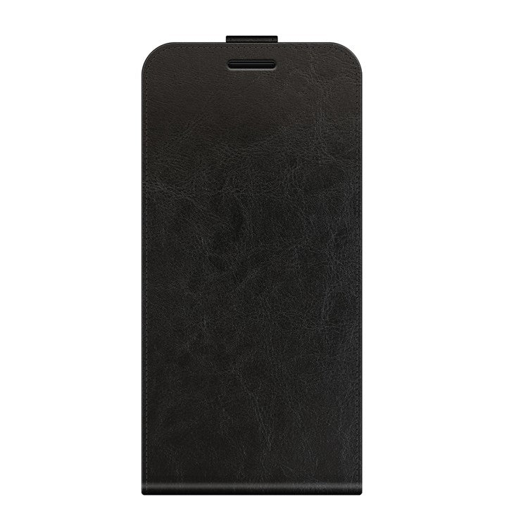 Crazy Horse Leather Protector Case Vertical Flip Phone Cover with Card Slot for Asus ROG Phone 5 - Black