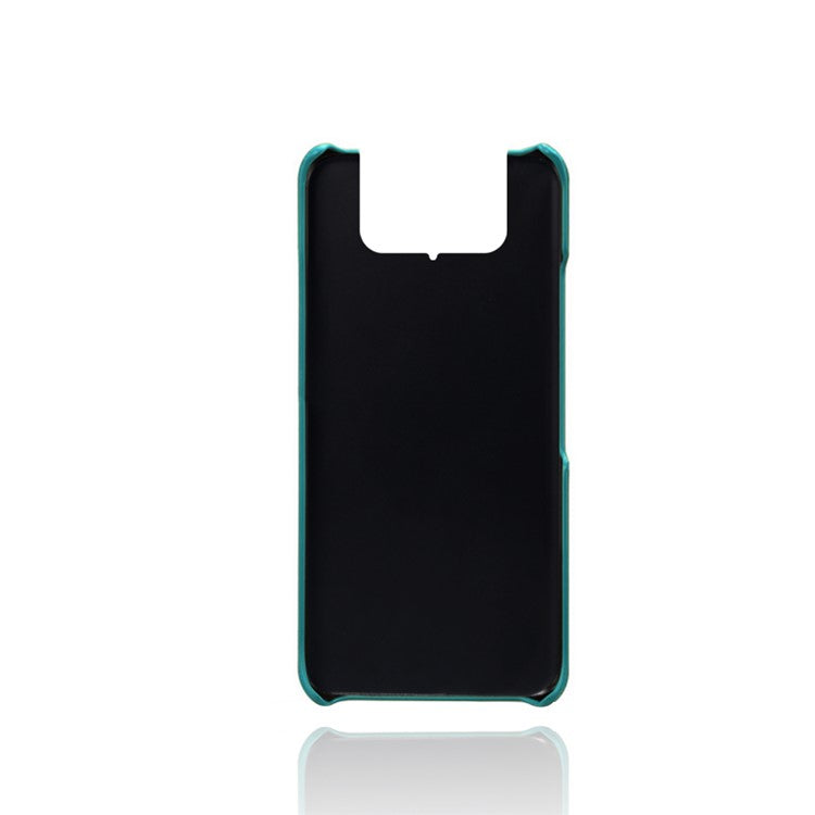KSQ Leather Coated PC Case Mobile Phone Protective Case Shell with Dual Card Holder for Asus Zenfone 8 Flip - Green