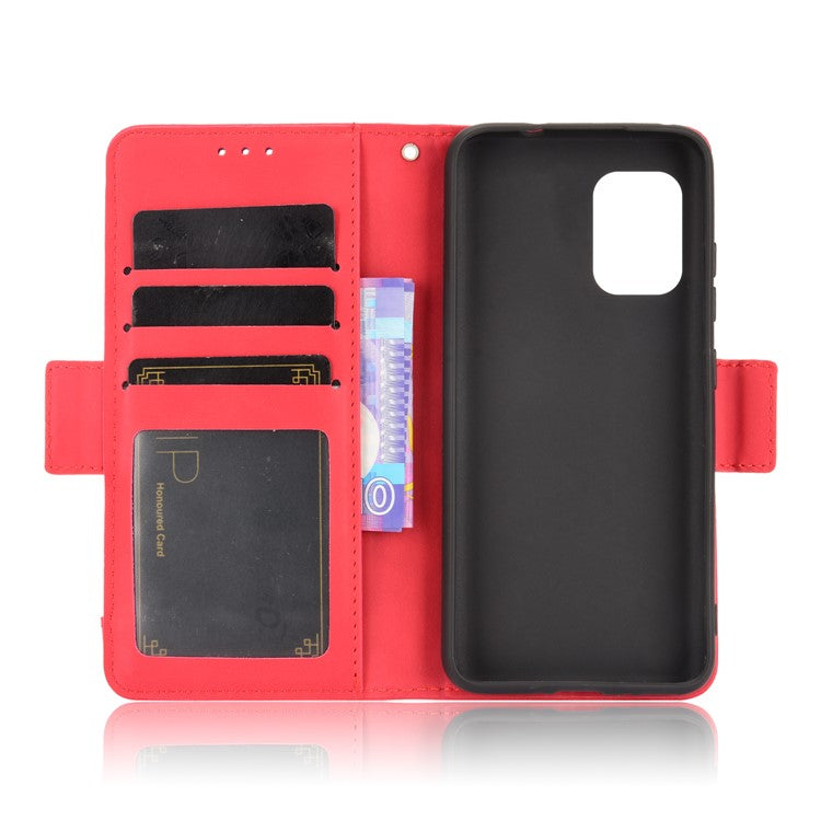 Multiple Card Slots Wallet Stand Leather Protection Phone Case Shell for Asus Zenfone 8 ZS590KS - Red