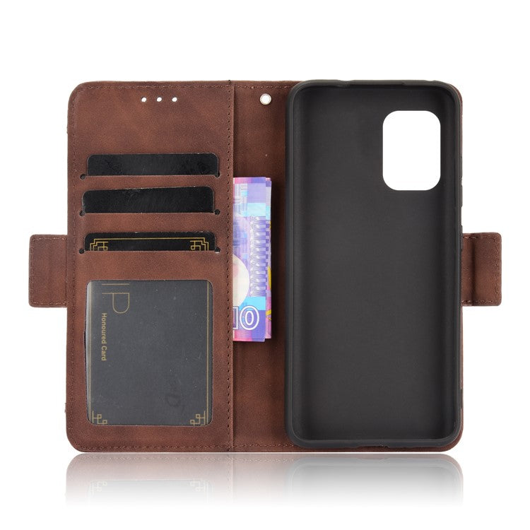 Multiple Card Slots Wallet Stand Leather Protection Phone Case Shell for Asus Zenfone 8 ZS590KS - Brown