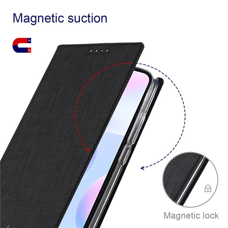 VILI DMX Cross Texture Leather Stand Case Cover with Card Holder for Asus Zenfone 8 (ZS590KS/ZS673KS) - Black