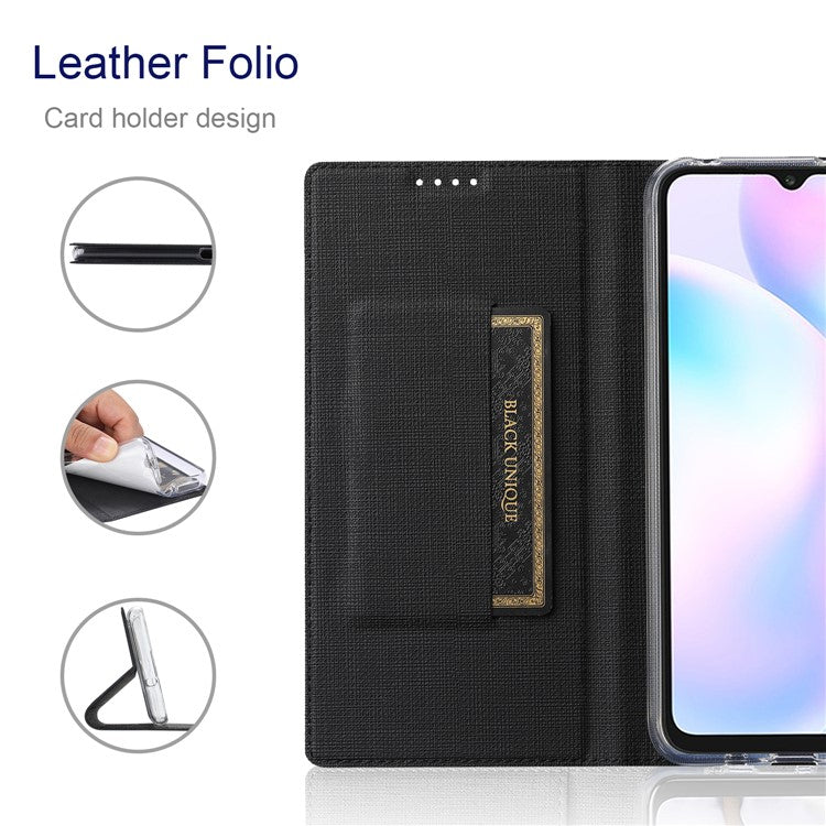 VILI DMX Cross Texture Leather Stand Case Cover with Card Holder for Asus Zenfone 8 (ZS590KS/ZS673KS) - Black