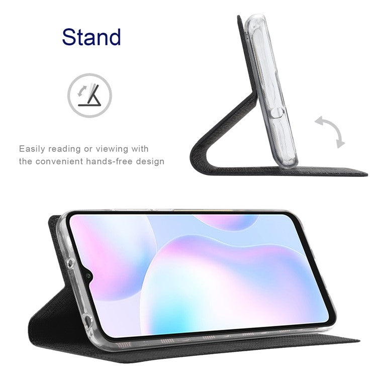 VILI DMX Cross Texture Leather Stand Case Cover with Card Holder for Asus Zenfone 8 (ZS590KS/ZS673KS) - Black