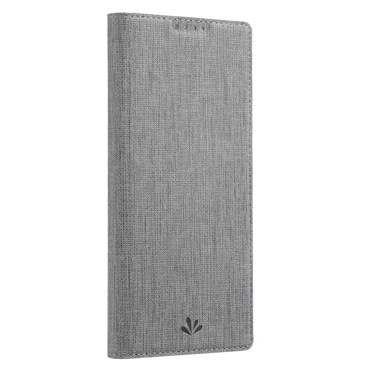 VILI DMX Cross Texture Leather Stand Case Cover with Card Holder for Asus Zenfone 8 (ZS590KS/ZS673KS) - Grey