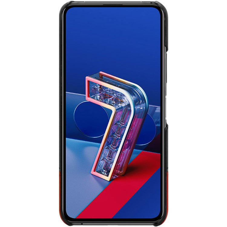 IMAK Ruiyi Series for Asus Zenfone 8 Flip Bi-Color PU Leather Coated PC Cover with Screen Protector - Black / Red