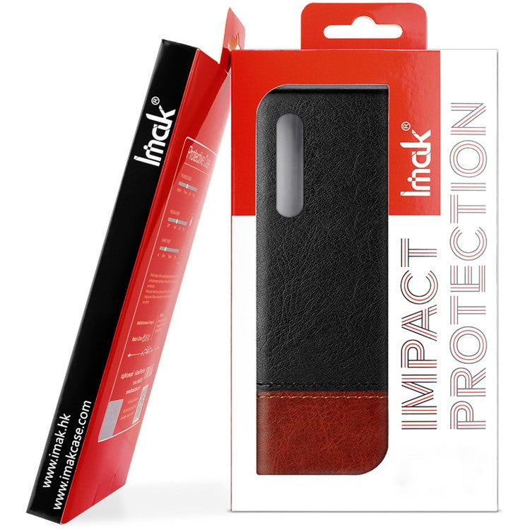 IMAK Ruiyi Series for Asus Zenfone 8 Flip Bi-Color PU Leather Coated PC Cover with Screen Protector - Red / Black