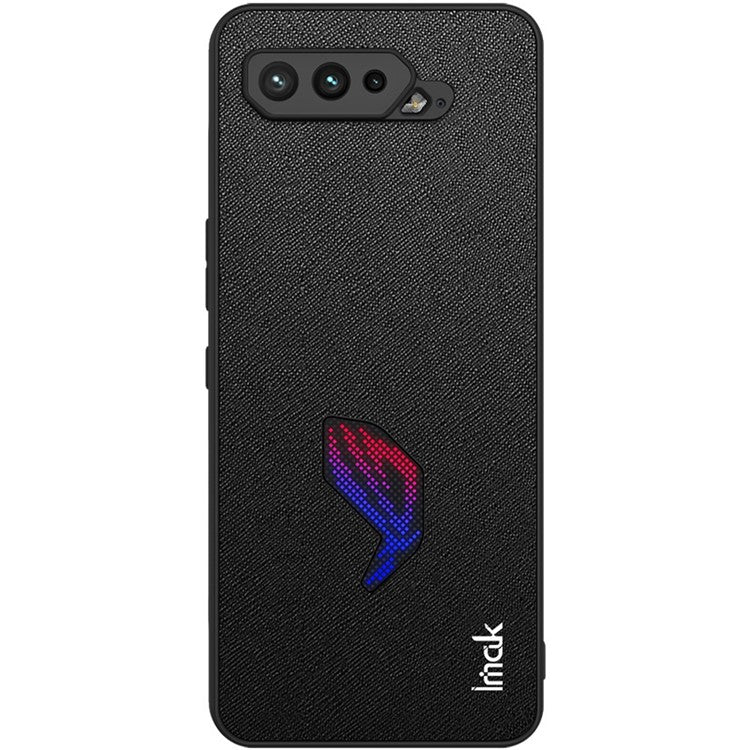 IMAK LX-5 Series PU Leather + PC + TPU Phone Cover Case with Screen Film for Asus ROG Phone 5 - Cross Texture