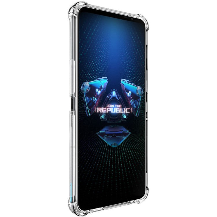 IMAK Transparent Shockproof Flexible TPU Airbag Anti-Drop Case Cover with Screen Protector Film for Asus ROG Phone 5 / 5s - Transparent