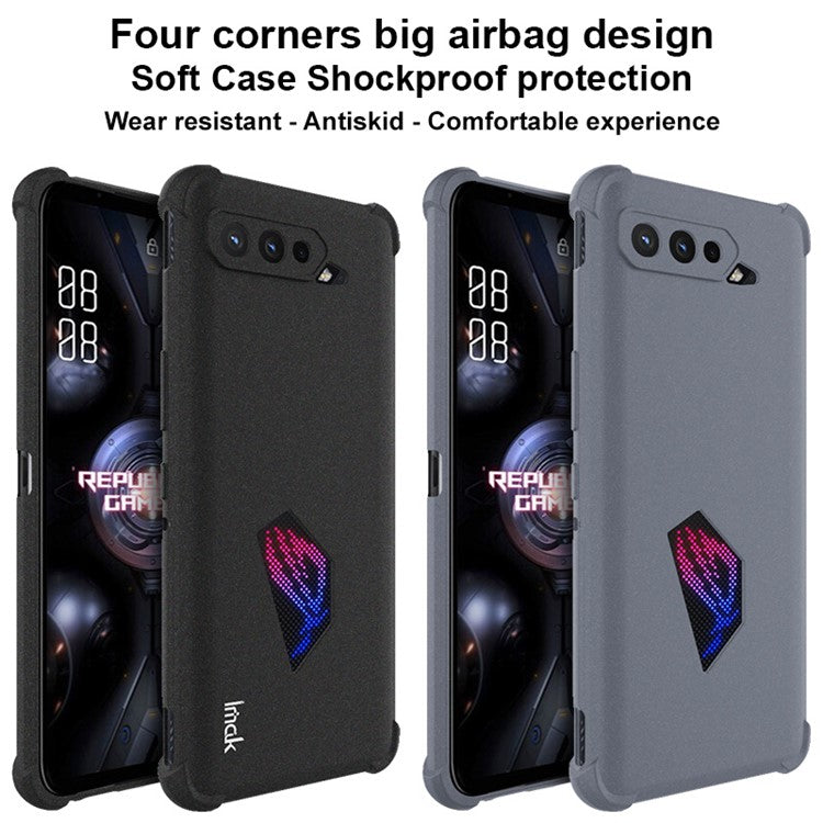 IMAK Matte Series Airbag Reinforced Corners TPU Phone Case with Screen Protector for Asus ROG Phone 5 / 5s - Matte Black