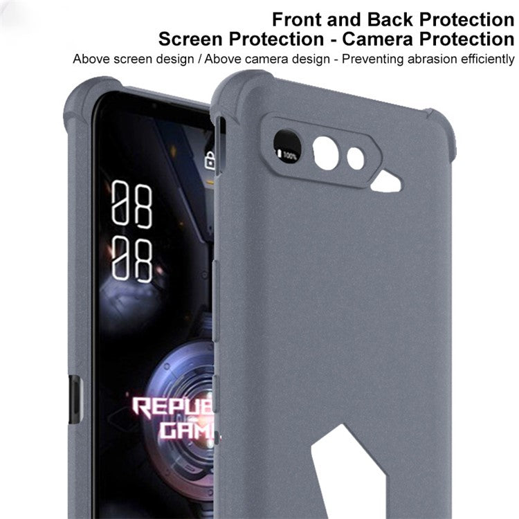 IMAK Matte Series Airbag Reinforced Corners TPU Phone Case with Screen Protector for Asus ROG Phone 5 / 5s - Matte Black