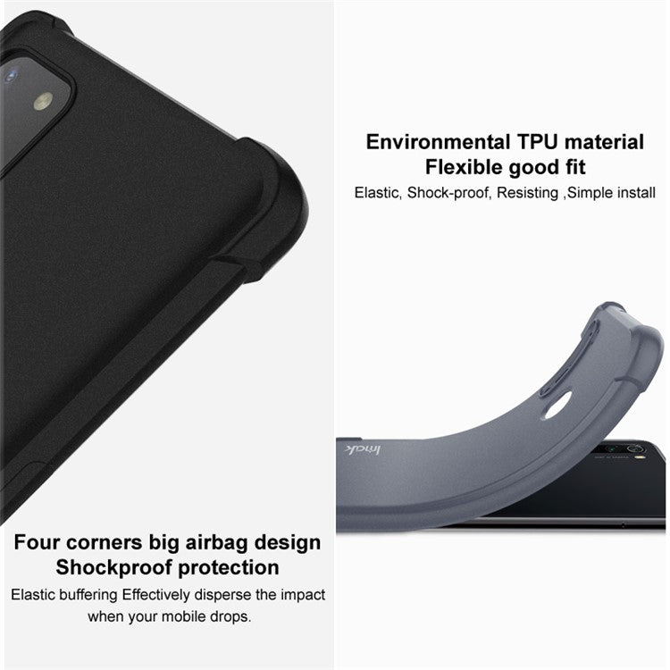 IMAK Matte Series Airbag Reinforced Corners TPU Phone Case with Screen Protector for Asus ROG Phone 5 / 5s - Matte Black