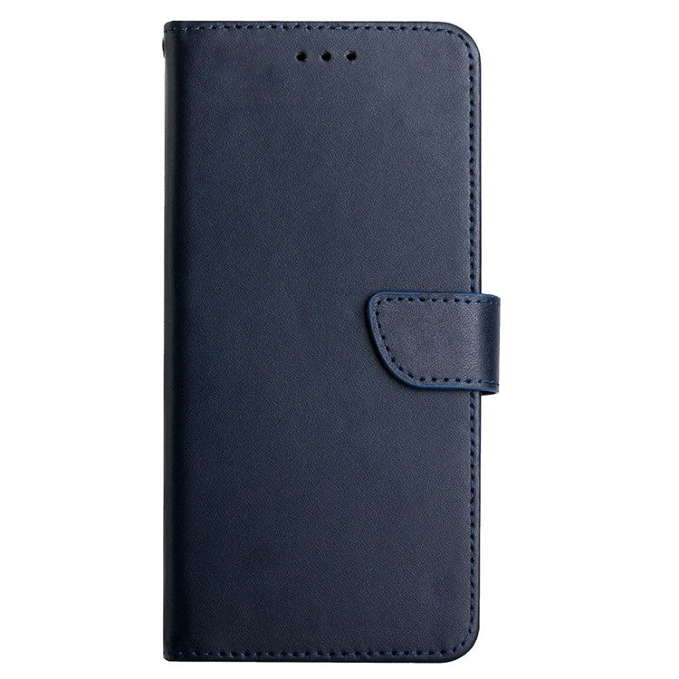 Flip Design Wallet Stand Phone Cover Genuine Leather + TPU Nappa Texture Full Body Protective Phone Case for Asus Zenfone 8 - Blue