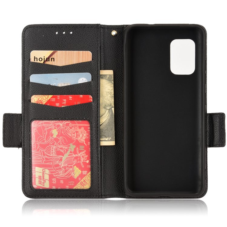 For Asus Zenfone 8 ZS590KS / Zenfone 8Z Litchi Texture Leather Phone Case PU Leather Protective Cover Stand Wallet - Black