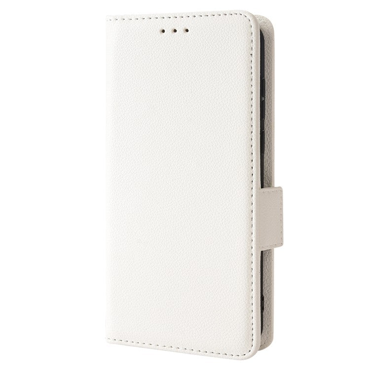 For Asus Zenfone 8 ZS590KS / Zenfone 8Z Litchi Texture Leather Phone Case PU Leather Protective Cover Stand Wallet - White