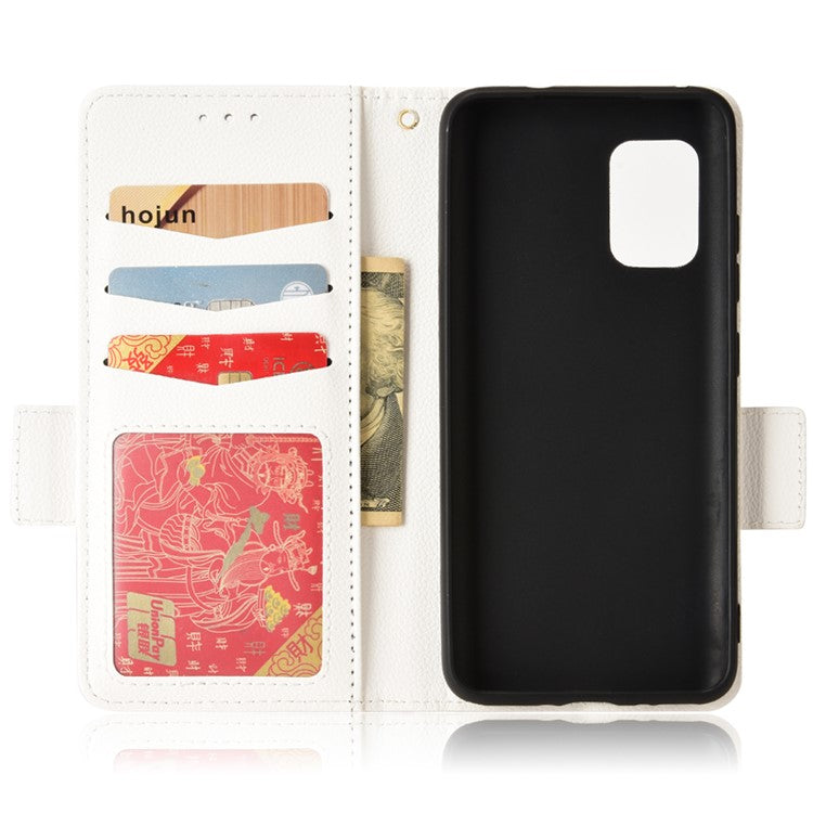 For Asus Zenfone 8 ZS590KS / Zenfone 8Z Litchi Texture Leather Phone Case PU Leather Protective Cover Stand Wallet - White