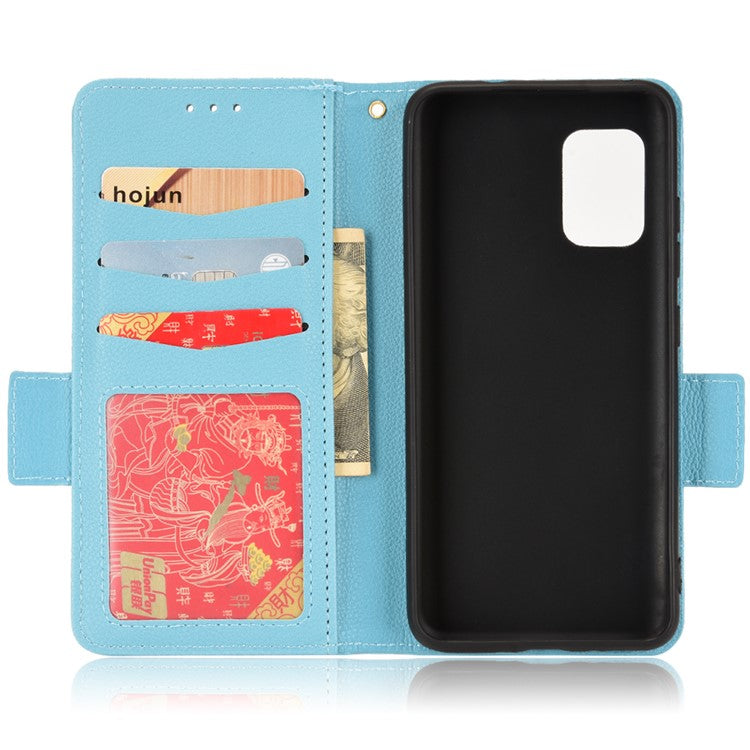 For Asus Zenfone 8 ZS590KS / Zenfone 8Z Litchi Texture Leather Phone Case PU Leather Protective Cover Stand Wallet - Baby Blue