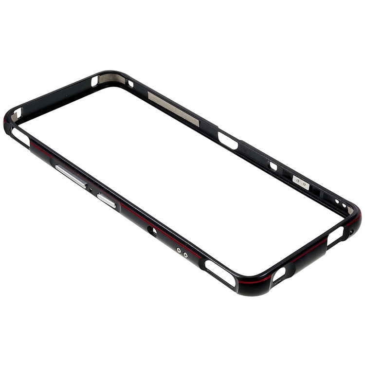 For Asus ROG Phone 6 5G / Phone 6 Pro 5G Shockproof Metal Bumper Frame Anti-wear Raised Edge Protection with Camera Lens Cover - Black / Red