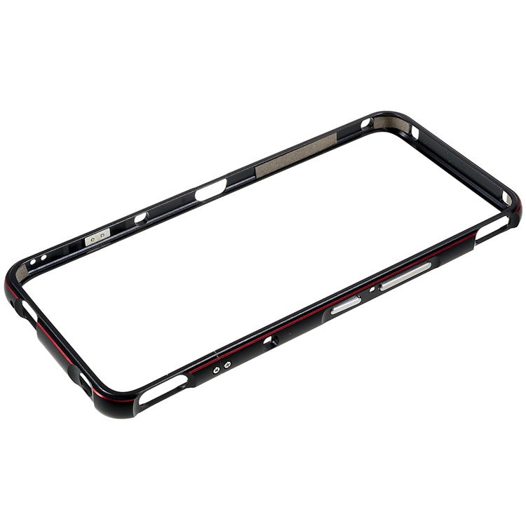 For Asus ROG Phone 6 5G / Phone 6 Pro 5G Shockproof Metal Bumper Frame Anti-wear Raised Edge Protection with Camera Lens Cover - Black / Red