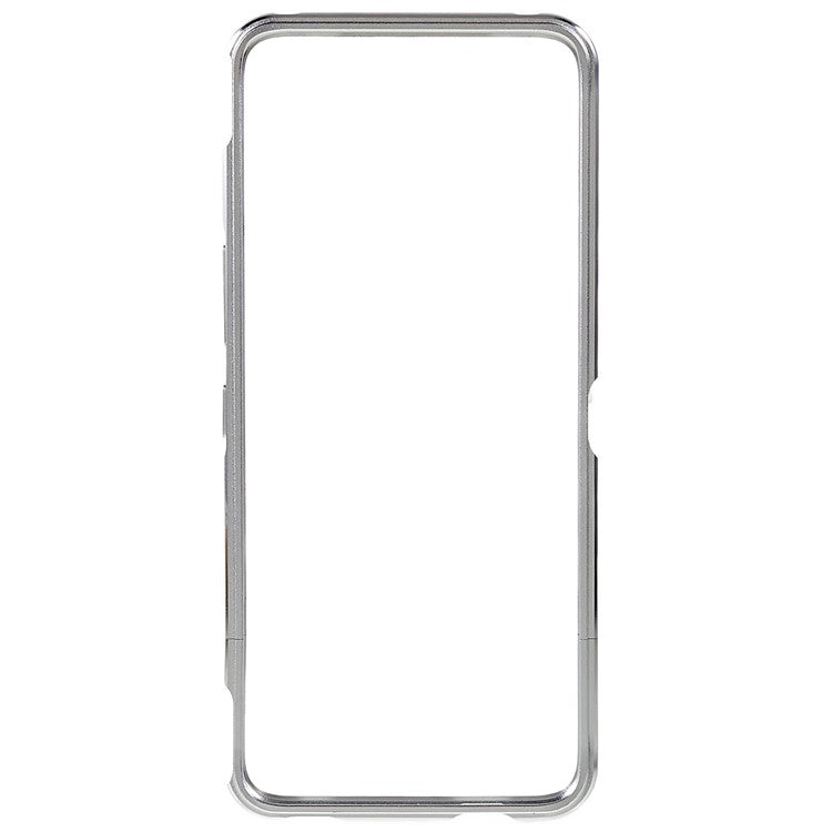 For Asus ROG Phone 6 5G / Phone 6 Pro 5G Shockproof Metal Bumper Frame Anti-wear Raised Edge Protection with Camera Lens Cover - Silver