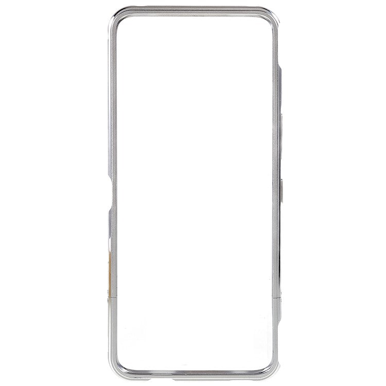 For Asus ROG Phone 6 5G / Phone 6 Pro 5G Shockproof Metal Bumper Frame Anti-wear Raised Edge Protection with Camera Lens Cover - Silver