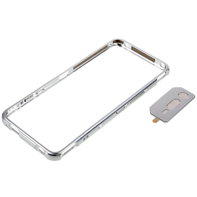 For Asus ROG Phone 6 5G / Phone 6 Pro 5G Shockproof Metal Bumper Frame Anti-wear Raised Edge Protection with Camera Lens Cover - Silver