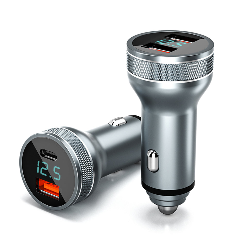 KUULAA 36W QC 3.0+PD 18W Car Phone Charger Cigarette Lighter USB Fast Charging Charger Adapter with Voltage Display
