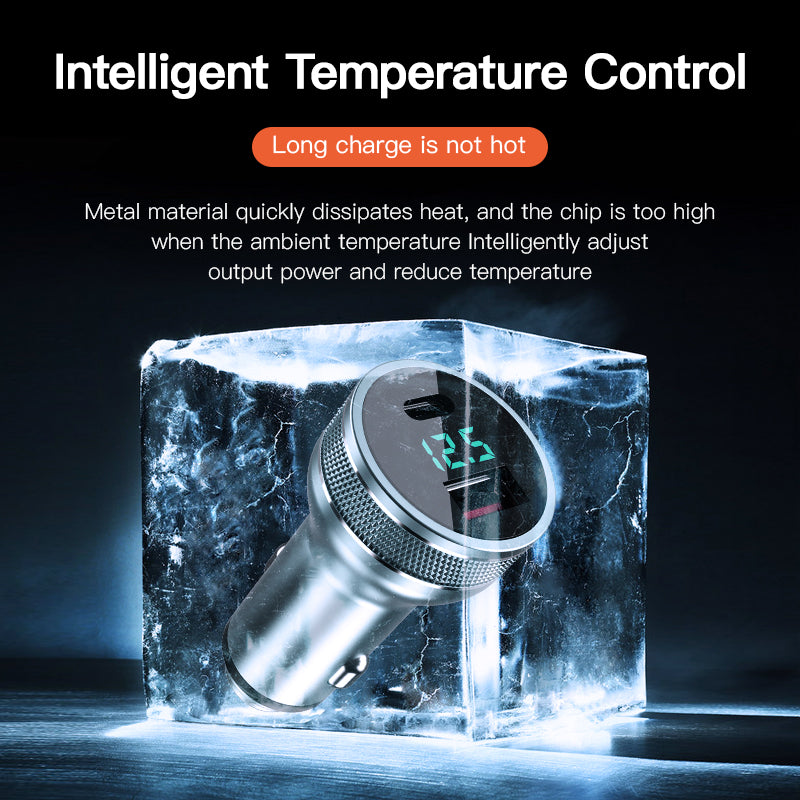 KUULAA 36W QC 3.0+PD 18W Car Phone Charger Cigarette Lighter USB Fast Charging Charger Adapter with Voltage Display