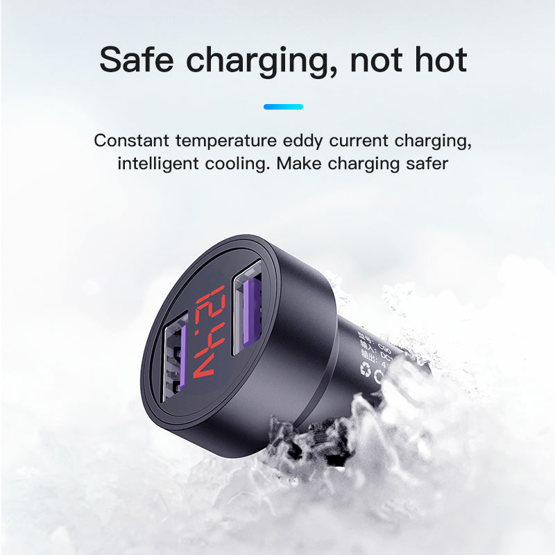 KUULAA Portable QC 3.0 Dual USB Fast Charging Cigarette Lighter Car Charger