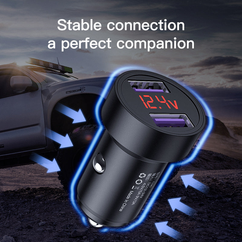 KUULAA Portable QC 3.0 Dual USB Fast Charging Cigarette Lighter Car Charger