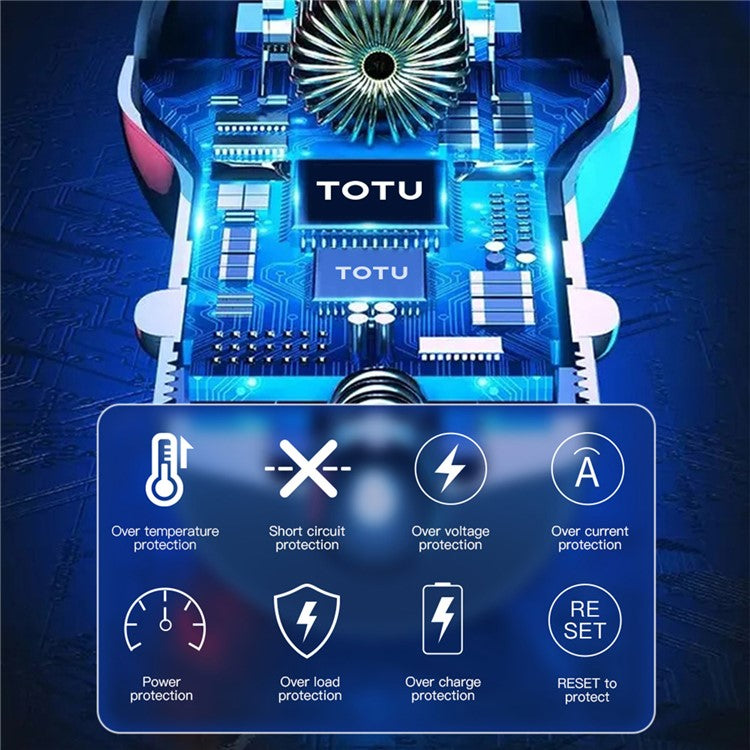 TOTU DCCPD-10 Blade Series USB 18W + Type C 20W Dual Port Car Charger Fast Charging Mobile Phone Charger for iPhone Samsung Xiaomi