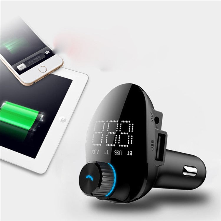 B15 Dual USB Car Charger Bluetooth MP3 Aux/TF/U-disk Music Player Voltage Detection Phone Charging Adapter