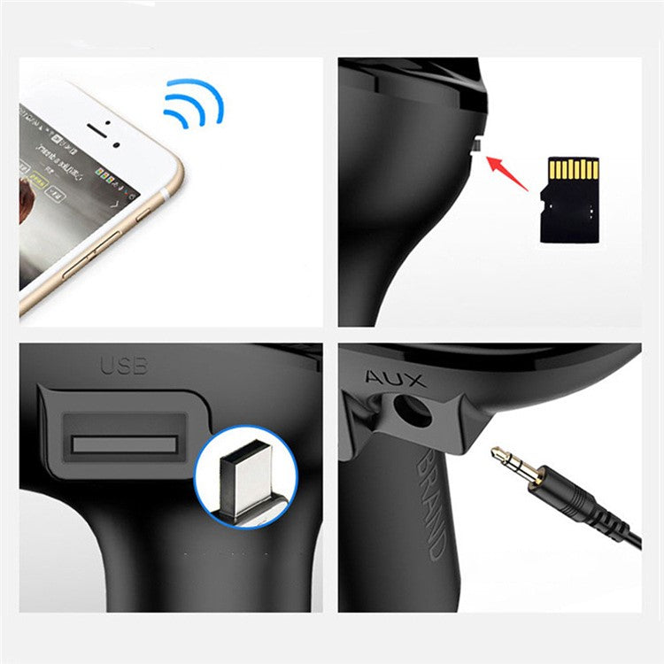 B15 Dual USB Car Charger Bluetooth MP3 Aux/TF/U-disk Music Player Voltage Detection Phone Charging Adapter