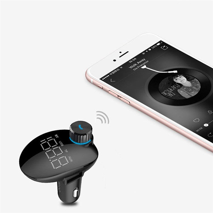 B15 Dual USB Car Charger Bluetooth MP3 Aux/TF/U-disk Music Player Voltage Detection Phone Charging Adapter