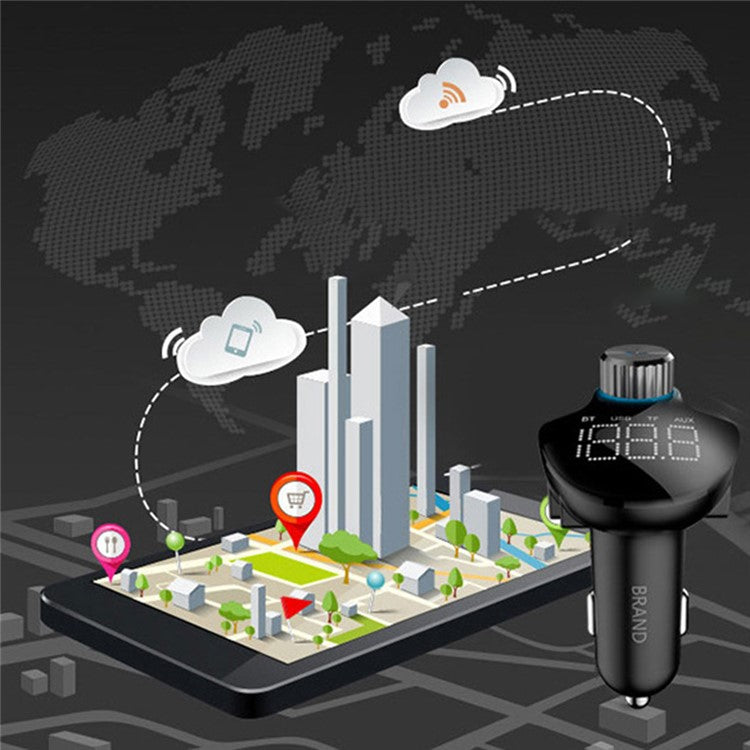 B15 Dual USB Car Charger Bluetooth MP3 Aux/TF/U-disk Music Player Voltage Detection Phone Charging Adapter