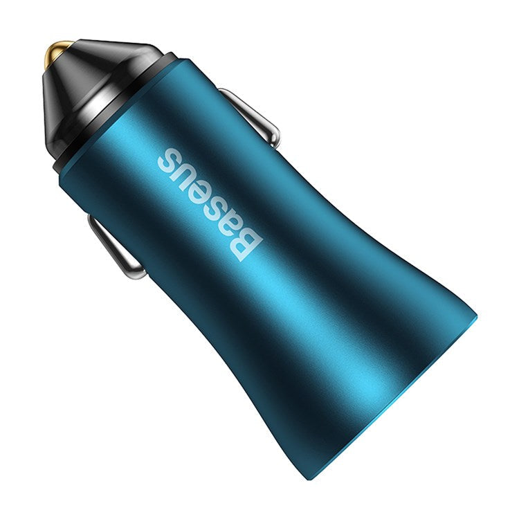 BASEUS Golden Contactor Max USB+Type C 60W Dual Output Fast Charger Universal Car Charger for Cell Phone Camera Tablets Laptops - Blue