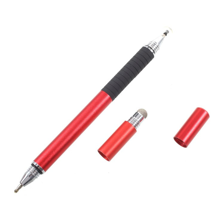 3-in-1 Touch Screen Stylus Pen + Drawing Pen + Ball Point Pen for iPhone iPad Samsung etc. - Red
