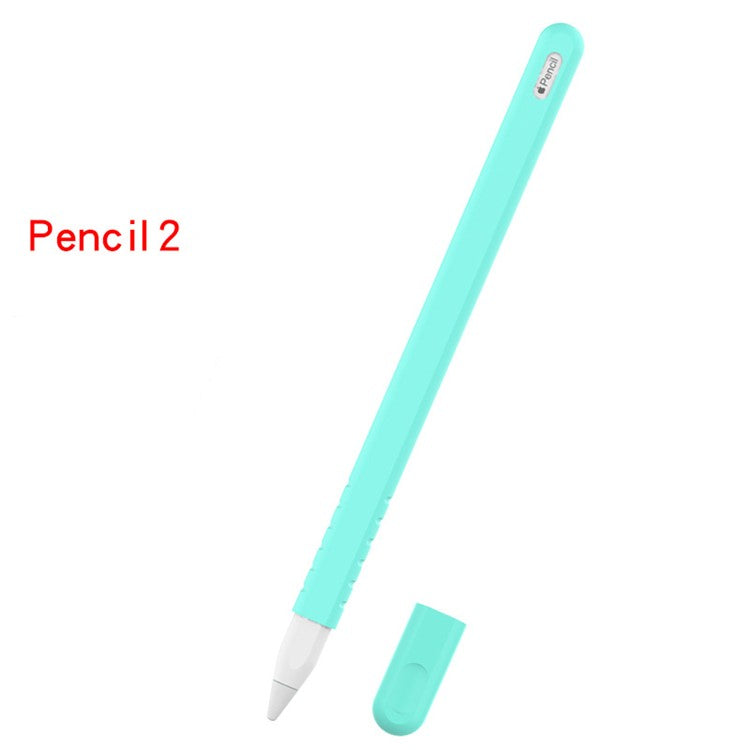 Anti-slip Silicone Cap Holder Protective Nib Cover for Apple Pencil (2nd Generation) - Cyan
